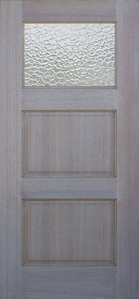 WDMA 32x80 Door (2ft8in by 6ft8in) Exterior Mahogany 80in 1 lite TDL Continental DoorCraft Door w/Textured Glass 1