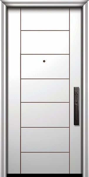 WDMA 32x80 Door (2ft8in by 6ft8in) Exterior Smooth IMPACT | 80in Brentwood Contemporary Door 1