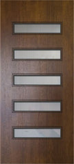 WDMA 32x80 Door (2ft8in by 6ft8in) Exterior Mahogany 80in Beverly Contemporary Door w/Textured Glass 1