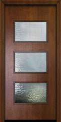 WDMA 32x80 Door (2ft8in by 6ft8in) Exterior Mahogany 80in Santa Monica Contemporary Door w/Textured Glass 2