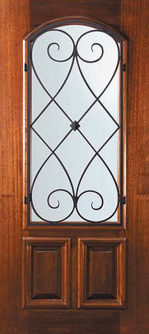 WDMA 32x80 Door (2ft8in by 6ft8in) Exterior Mahogany 80in Arch Lite Charleston Door 1