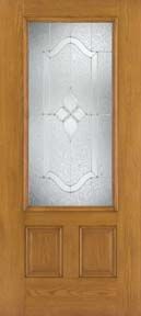 WDMA 32x80 Door (2ft8in by 6ft8in) Exterior Oak Fiberglass Impact Door 3/4 Lite Concorde 6ft8in 1