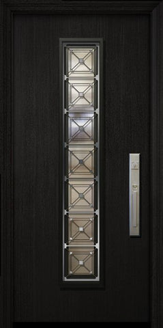 WDMA 32x80 Door (2ft8in by 6ft8in) Exterior Mahogany 80in Malibu Solid Contemporary Door with Speakeasy 1