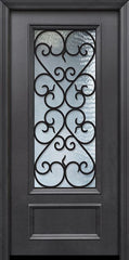 WDMA 32x80 Door (2ft8in by 6ft8in) Exterior 80in ThermaPlus Steel Palermo 1 Panel 3/4 Lite GBG Door 1