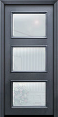 WDMA 32x80 Door (2ft8in by 6ft8in) Exterior 80in ThermaPlus Steel 3 Lite Continental Door w/ Beveled Glass 1