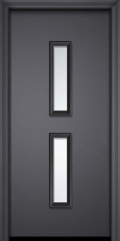 WDMA 32x80 Door (2ft8in by 6ft8in) Exterior 80in ThermaPlus Steel Huntington Contemporary Door w/Textured Glass 1