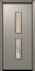 WDMA 32x80 Door (2ft8in by 6ft8in) Exterior 80in ThermaPlus Steel Huntington Contemporary Door w/Metal Grid / Clear Glass 1