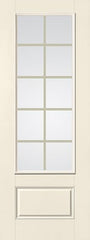 WDMA 32x96 Door (2ft8in by 8ft) Patio Smooth Fiberglass Impact French Door 8ft 3/4 Lite GBG Flat White Low-E 1