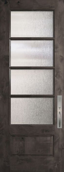 WDMA 32x96 Door (2ft8in by 8ft) Exterior Knotty Alder 96in 3/4 Lite 4 Lite Horizontal SDL Estancia Alder Door 1