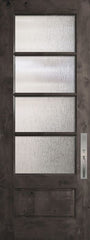 WDMA 32x96 Door (2ft8in by 8ft) Exterior Knotty Alder 96in 3/4 Lite 4 Lite Horizontal SDL Estancia Alder Door 1