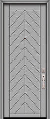 WDMA 32x96 Door (2ft8in by 8ft) Exterior Smooth IMPACT | 96in Chevron Solid Contemporary Door 1