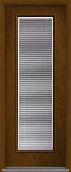 WDMA 32x96 Door (2ft8in by 8ft) French Oak ODL Raise/Tilt 8ft Full Lite W/ Stile Lines Fiberglass Single Exterior Door 1