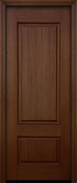 WDMA 32x96 Door (2ft8in by 8ft) Exterior Mahogany IMPACT | 96in 2 Panel Square V-grooved Door 1