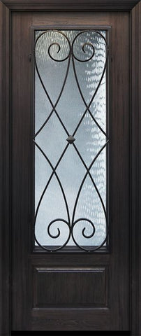 WDMA 32x96 Door (2ft8in by 8ft) Exterior Cherry IMPACT | 96in 1 Panel 3/4 Lite Charleston Door 1