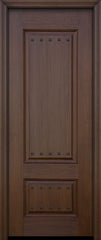 WDMA 32x96 Door (2ft8in by 8ft) Exterior Mahogany IMPACT | 96in 2 Panel Square Door with Clavos 1