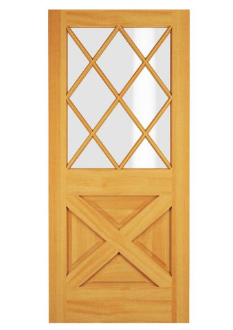 WDMA 34x78 Door (2ft10in by 6ft6in) Exterior Swing Maple Wood 1/2 Lite 12 Lite Rustic Crossbuk Single Door 1