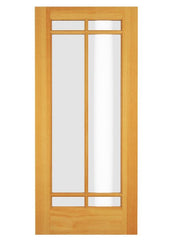 WDMA 34x78 Door (2ft10in by 6ft6in) Exterior Swing Oak Wood Full Lite Prairie Arts and Craft Single Door 1