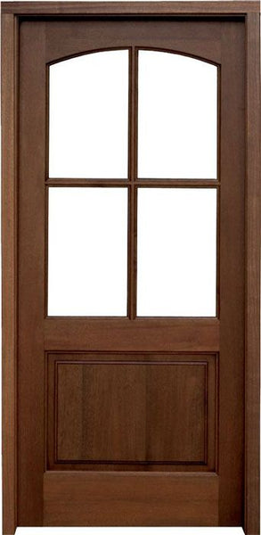 WDMA 34x78 Door (2ft10in by 6ft6in) Exterior Mahogany Brentwood SDL 4 Lite Impact Single Door 1