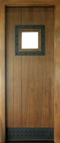 WDMA 34x78 Door (2ft10in by 6ft6in) Exterior Mahogany Aspen Single Door w/ Speakeasy Iron 1