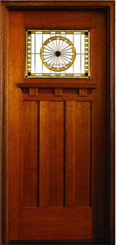 WDMA 34x78 Door (2ft10in by 6ft6in) Exterior Mahogany Cecilton Leaded Glass Single Tuscany 1