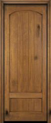 WDMA 34x78 Door (2ft10in by 6ft6in) Exterior Barn Mahogany 2 Panel Arch Top V-Grooved Plank or Interior Single Door 2