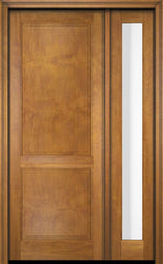 WDMA 34x78 Door (2ft10in by 6ft6in) Exterior Swing Mahogany 2 Raised Panel Solid Single Entry Door Sidelight 1