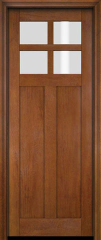 WDMA 34x78 Door (2ft10in by 6ft6in) Exterior Barn Mahogany 4 Lite Craftsman or Interior Single Door 4