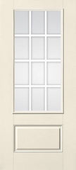 WDMA 34x80 Door (2ft10in by 6ft8in) Patio Smooth GBG Flat Wht Colonial 12 Lite 3/4 Lite 1 Panel Star Single Door 1