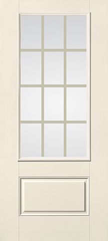 WDMA 34x80 Door (2ft10in by 6ft8in) French Smooth Fiberglass Impact Door 12 Lite 1 Panel GBG 6ft8in 1