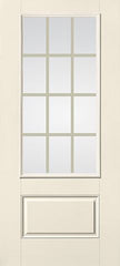 WDMA 34x80 Door (2ft10in by 6ft8in) French Smooth Fiberglass Impact Door 12 Lite 1 Panel GBG 6ft8in 1