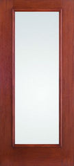 WDMA 34x80 Door (2ft10in by 6ft8in) French Mahogany Fiberglass Impact HVHZ Door Full Lite With Stile Lines Clear 6ft8in 1