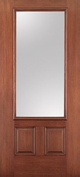 WDMA 34x80 Door (2ft10in by 6ft8in) French Mahogany Fiberglass Impact Door 6ft8in 3/4 Lite Low-E 1