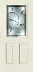 WDMA 34x80 Door (2ft10in by 6ft8in) Exterior Smooth Fiberglass Impact Door 1/2 Lite 2 Panel Avonlea 6ft8in 1