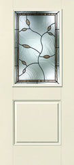 WDMA 34x80 Door (2ft10in by 6ft8in) Exterior Smooth Fiberglass Impact Door 1/2 Lite 1 Panel Avonlea 6ft8in 1