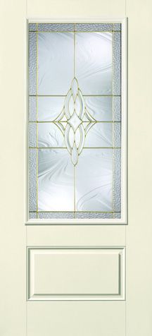 WDMA 34x80 Door (2ft10in by 6ft8in) Exterior Smooth Fiberglass Impact Door 3/4 Lite 1 Panel Wellesley 6ft8in 1