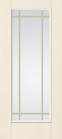 WDMA 34x80 Door (2ft10in by 6ft8in) French Smooth fiberglass Impact Door 6ft8in Full Lite With Stile Lines GBG Flat White Low-E 1