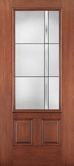 WDMA 34x80 Door (2ft10in by 6ft8in) Exterior Mahogany Fiberglass Impact Door 3/4 Lite 2 Panel Axis 6ft8in 1