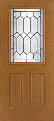 WDMA 34x80 Door (2ft10in by 6ft8in) Exterior Oak Fiberglass Impact Door 1/2 Lite Crystalline 6ft8in 2