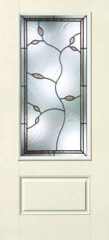 WDMA 34x80 Door (2ft10in by 6ft8in) Exterior Smooth Fiberglass Impact Door 3/4 Lite 1 Panel Avonlea 6ft8in 1