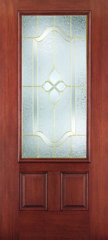 WDMA 34x80 Door (2ft10in by 6ft8in) Exterior Mahogany Fiberglass Impact HVHZ Door 3/4 Lite 2 Panel Concorde 6ft8in 1