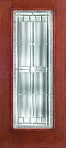 WDMA 34x80 Door (2ft10in by 6ft8in) Exterior Mahogany Fiberglass Impact HVHZ Door Full Lite With Stile Lines Saratoga 6ft8in 1