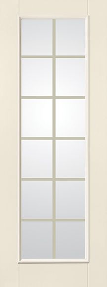 WDMA 34x96 Door (2ft10in by 8ft) Patio Smooth Fiberglass Impact French Door 8ft Full Lite With Stile GBG Flat White Low-E 1