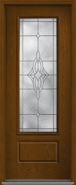 WDMA 34x96 Door (2ft10in by 8ft) Exterior Oak Concorde 8ft 3/4 Lite 1 Panel Fiberglass Single Door 1