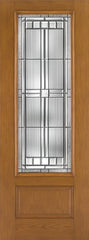 WDMA 34x96 Door (2ft10in by 8ft) Exterior Oak Fiberglass Impact Door 8ft 3/4 Lite Saratoga 2