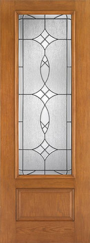 WDMA 34x96 Door (2ft10in by 8ft) Exterior Oak Fiberglass Impact Door 8ft 3/4 Lite Blackstone 2