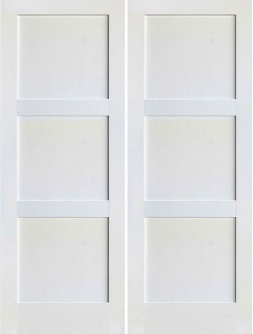 WDMA 36x80 Door (3ft by 6ft8in) Interior Swing Pine 80in Primed 3 Panel Shaker Double Door | 4103 1