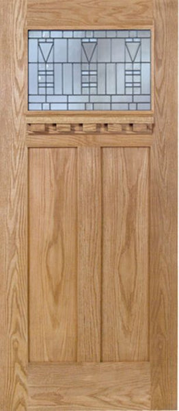 WDMA 36x80 Door (3ft by 6ft8in) Exterior Oak Pearce Single Door w/ B Glass 1