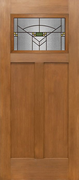 WDMA 36x80 Door (3ft by 6ft8in) Exterior Fir Craftsman Top Lite Single Entry Door GR Glass 1