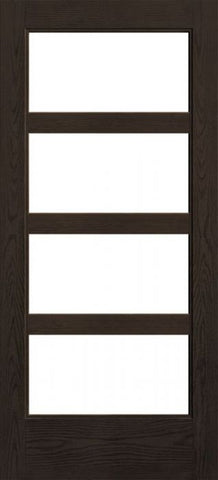 WDMA 36x80 Door (3ft by 6ft8in) Exterior Oak 4 Lite 6ft8in Full Lite Flush-Glazed Fiberglass Single Door 1