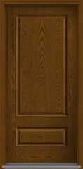 WDMA 36x80 Door (3ft by 6ft8in) Exterior Oak 2 Panel 3/4 Top Fiberglass Single Door HVHZ Impact 1